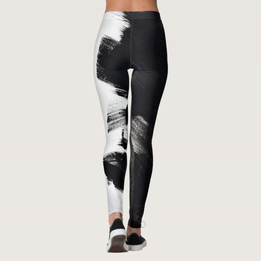 Black and White Splash Abstract III Leggings (Achterkant)