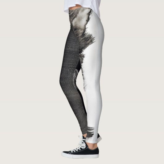 Black and White Splash Abstract III Leggings (Links)