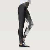 Black and White Splash Abstract III Leggings (Rechts)
