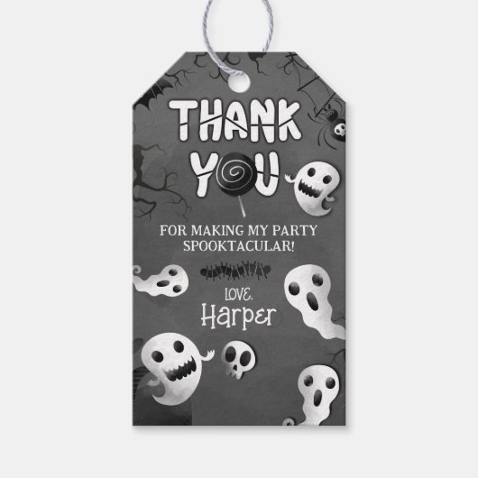 Black and White Spooktacular Halloween Cadeaulabel (Voorkant)