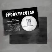 Black and White Spooktacular Owl Halloween Party Kaart