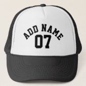 Black and White Sports Jersey Custom Name Number Trucker Pet (Voorkant)