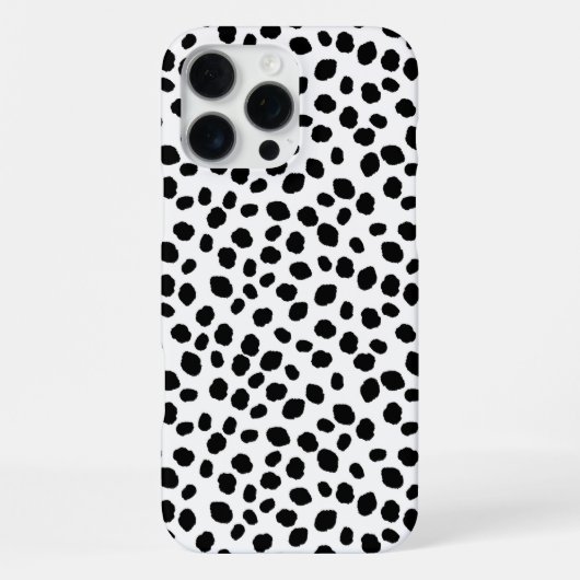 Black and white spotty pattern IPhone case Hoesje (Achterkant)