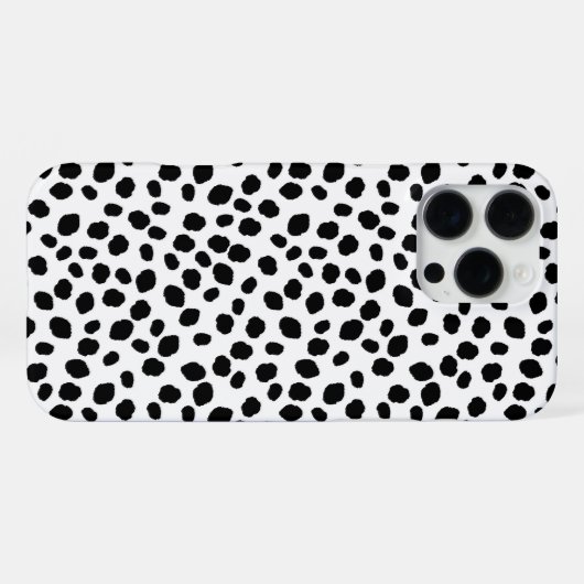 Black and white spotty pattern IPhone case iPhone Hoesje (Achterkant horizontaal)