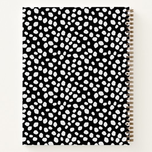 Black and white spotty pattern notebook notitieboek (Achterkant)