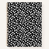 Black and white spotty pattern notebook notitieboek (Voorkant)