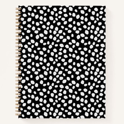 Black and white spotty pattern notebook notitieboek (Voorkant)