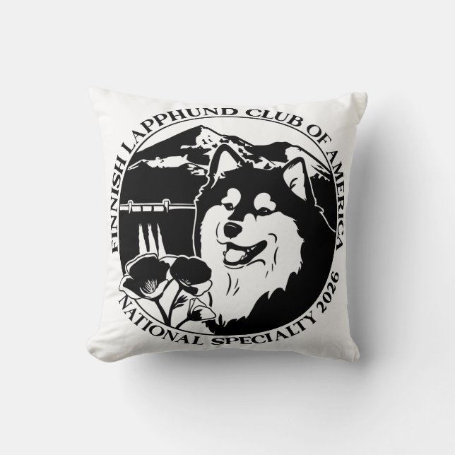 Black and White Square Pillow Kussen (Voorkant)
