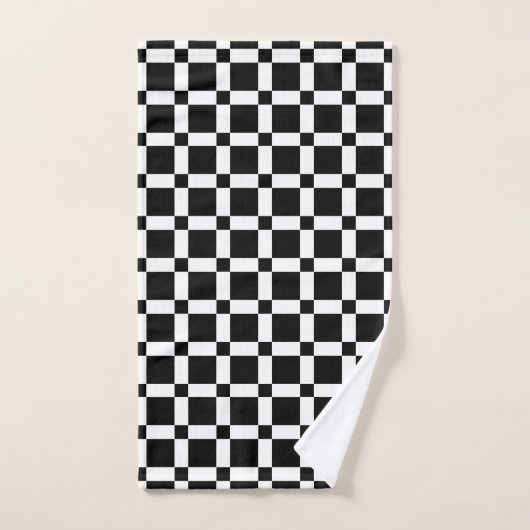 Black and White Square Tiles Bad Handdoek (Handdoek)