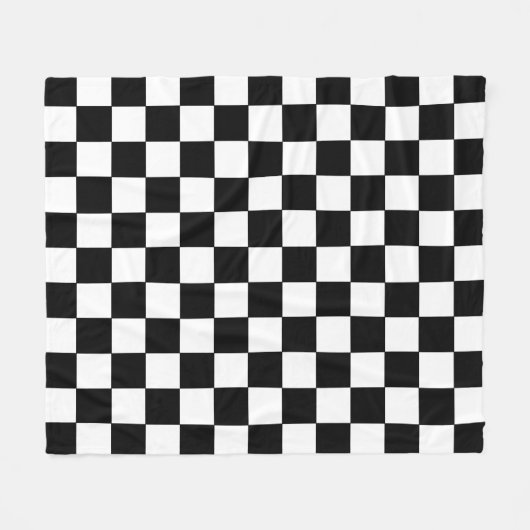 Black and White Squares Checkered Blanket Fleece Deken (Voorkant (Horizontaal))