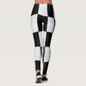 Black and White Squares Pattern Leggings – Classic (Achterkant)