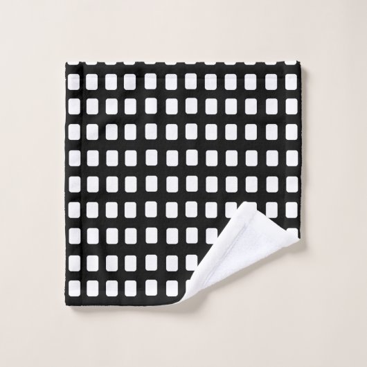 Black and White Squares Trendy Bad Handdoek (Wasdoekje)