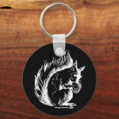 Black and White Squirrel Art Sleutelhanger (Voorkant)