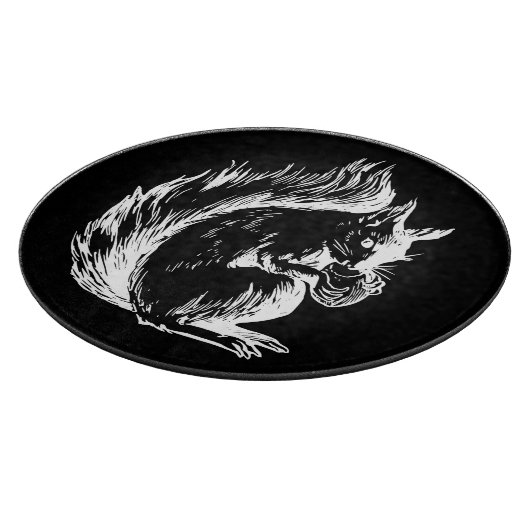 Black and White Squirrel Art Snijplank (Hoek)