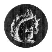 Black and White Squirrel Art Snijplank (Voorkant)