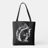 Black and White Squirrel Art Tote Bag (Achterkant)