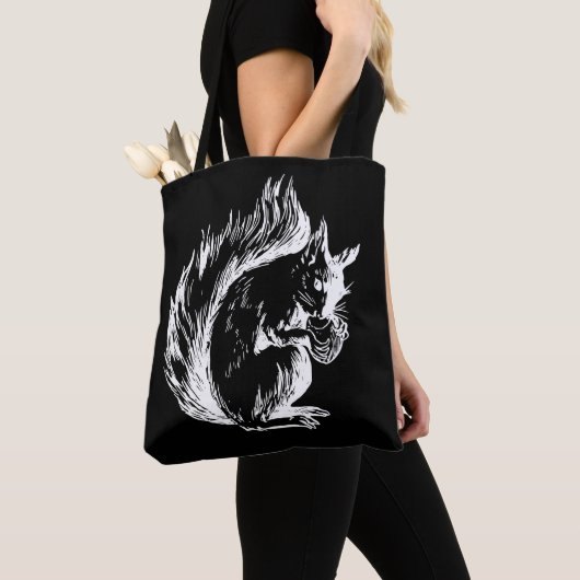 Black and White Squirrel Art Tote Bag (Dichtbij)