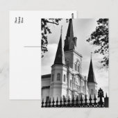 Black and White St. Louis Cathedral New Orleans Briefkaart (Voorkant / Achterkant)