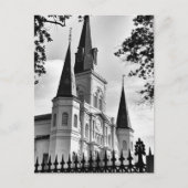 Black and White St. Louis Cathedral New Orleans Briefkaart (Voorkant)