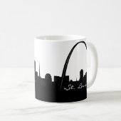Black and White St. Louis Skyline Koffiemok (Voorkant rechts)
