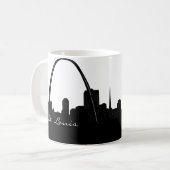 Black and White St. Louis Skyline Koffiemok (Voorkant links)