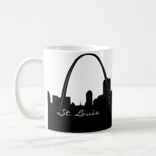 Black and White St. Louis Skyline Koffiemok