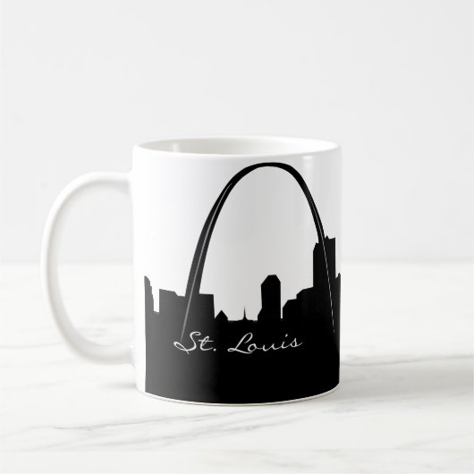 Black and White St. Louis Skyline Koffiemok (Links)