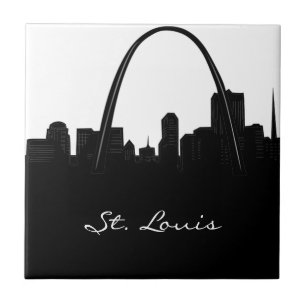 Black and White St. Louis Skyline Tegeltje