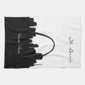 Black and White St. Louis Skyline Theedoek (Horizontaal)