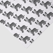 Black and White Staffie Cute Cartoon Dog Patroon Tissuepapier (Detail)