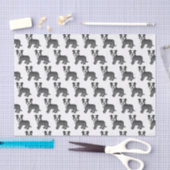 Black and White Staffie Cute Cartoon Dog Patroon Tissuepapier (Craft)