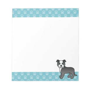 Black and White Staffordshire Bull Terrier Dog Notitieblok