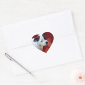 Black and White staffordshire Bull Terrier Puppy Hart Sticker (Envelop)