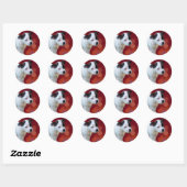 Black and White staffordshire Bull Terrier Puppy Ronde Sticker (Vel)