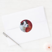 Black and White staffordshire Bull Terrier Puppy Ronde Sticker (Envelop)