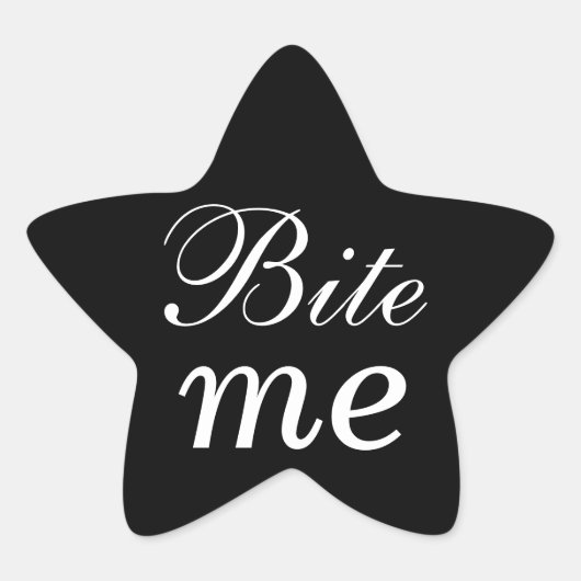 Black and White Star Bite me Sticker (Voorkant)