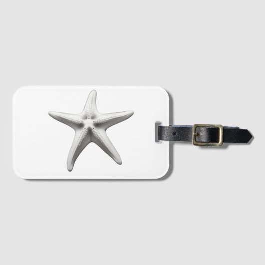 Black and White Starfish Bagagelabel (Voorkant (horizontaal))
