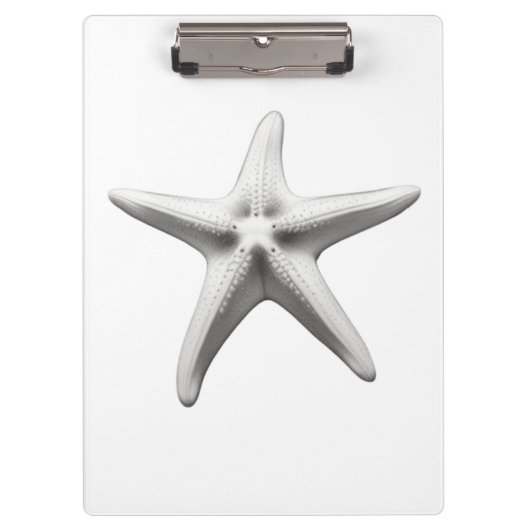 Black and White Starfish Klembord (Voorkant)