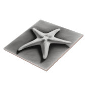 Black and White Starfish Tegeltje (Zijkant)