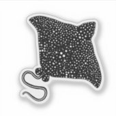 Black and White Stingray Sticker (Voorkant)