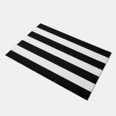 Black and White Stiped Outdoor Rug Deurmat (Schuin)
