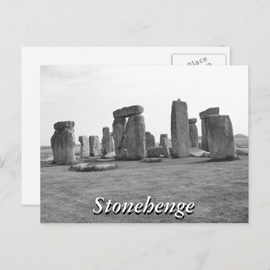 Black and white Stonehenge UK briefkaart (Voorkant / Achterkant)