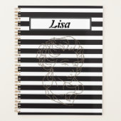 Black and White stripe Planner (Voorkant)
