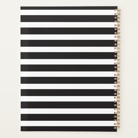 Black and White stripe Planner (Achterkant)