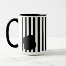 Black and White Stripe Two-Tone Mug Mok