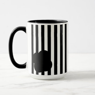 Black and White Stripe Two-Tone Mug Mok