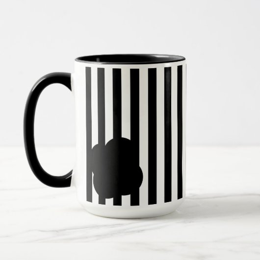 Black and White Stripe Two-Tone Mug Mok (Links)