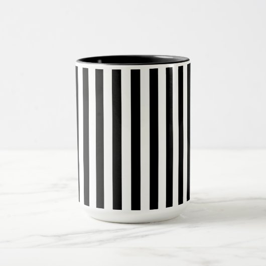 Black and White Stripe Two-Tone Mug Mok (Midden)