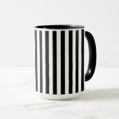 Black and White Stripe Two-Tone Mug Mok (Voorkant rechts)