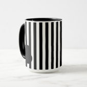 Black and White Stripe Two-Tone Mug Mok (Voorkant links)